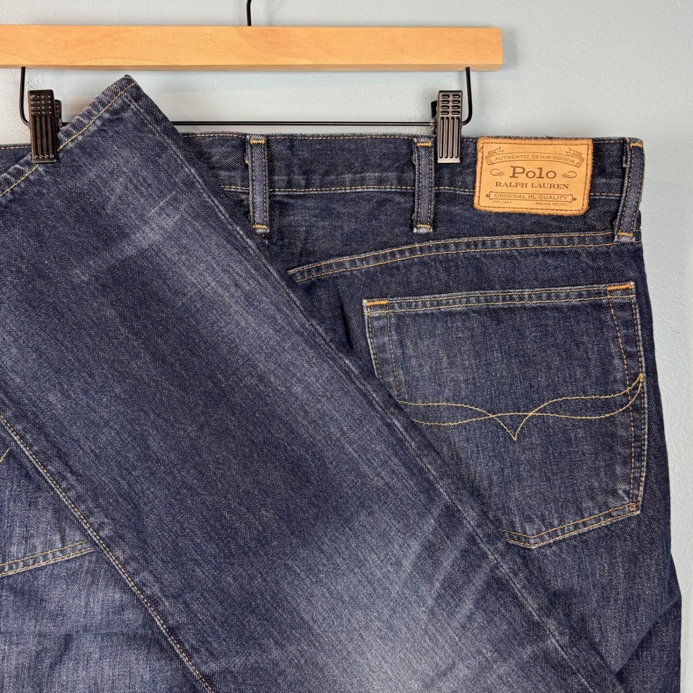 Polo Ralph Lauren Varick Slim Straight Men 38x30 Dark Blue Denim Jeans Casual